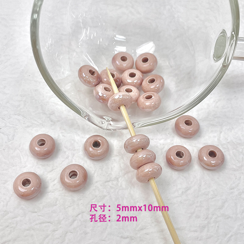 Wholesale 30pcs Autumn/Winter Milk Tea Color Ceramic Cute Carrot Bear Cube Beads